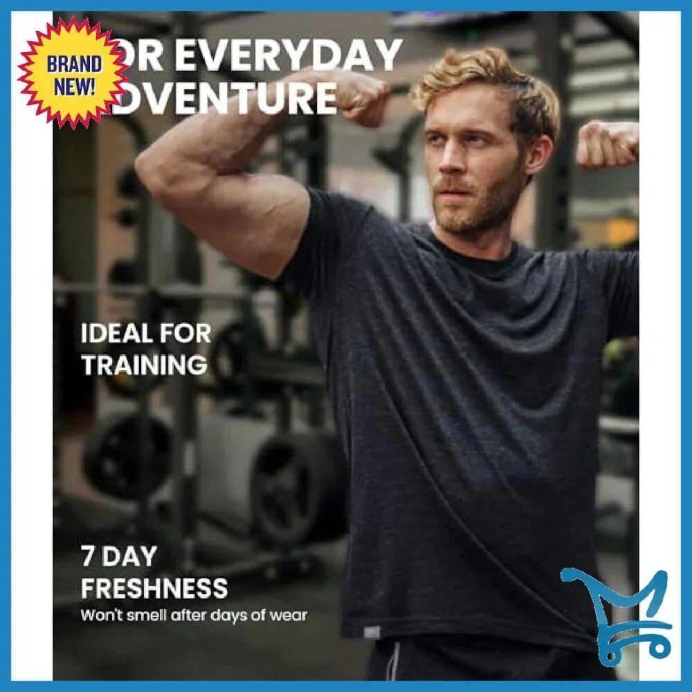 Men's Merino Wool Thermal T-Shirt Lightweight All-Season Base Layer